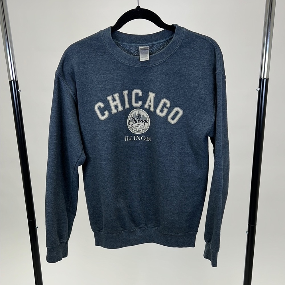 Chicago Illinois Unisex Navy Blue Sweatshirt Size Small